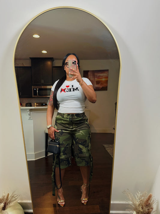 “I Love Me” Graphic Fitted Baby Tee – White