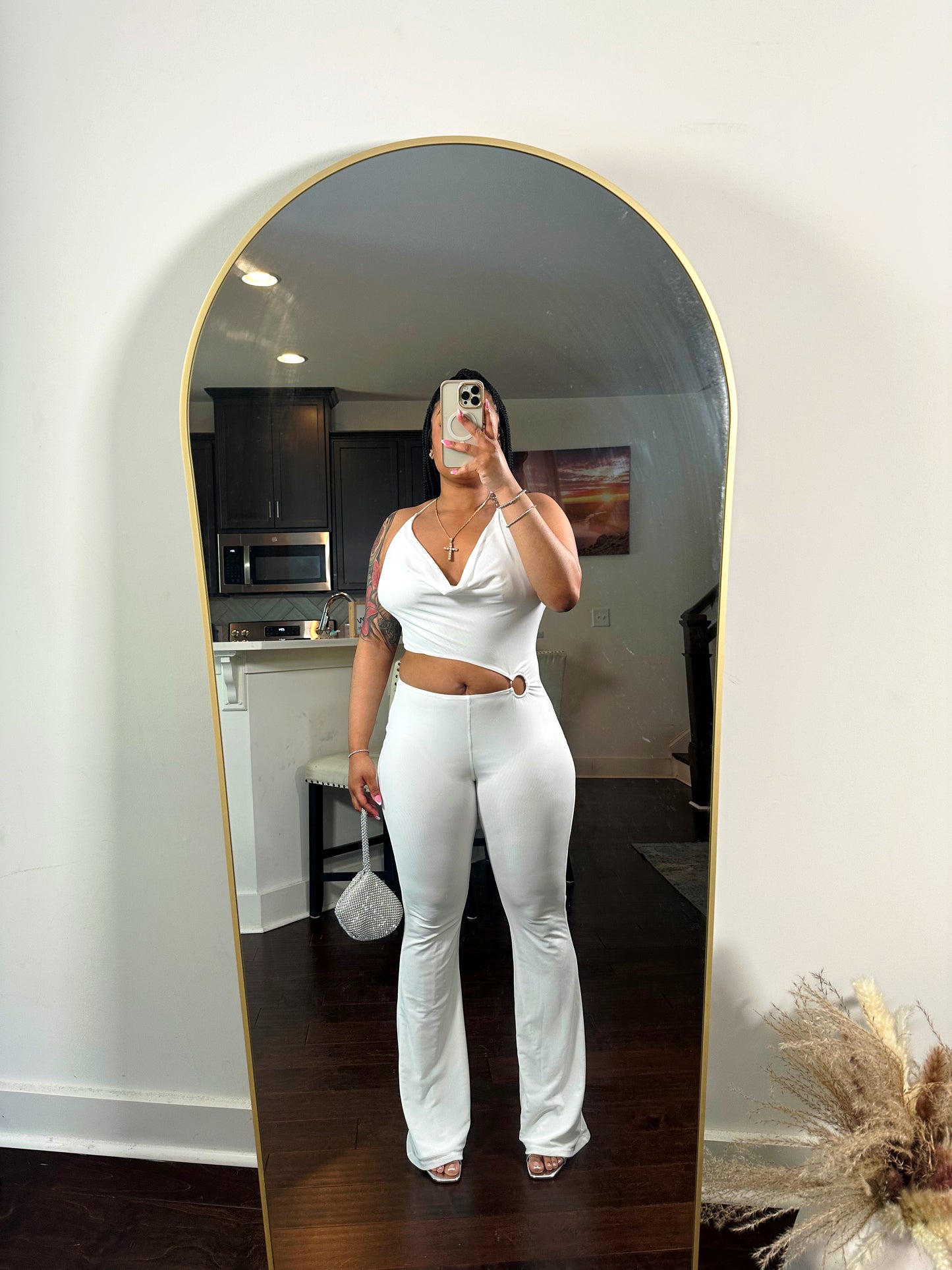 All Eyes on Me White Cutout Jumpsuit