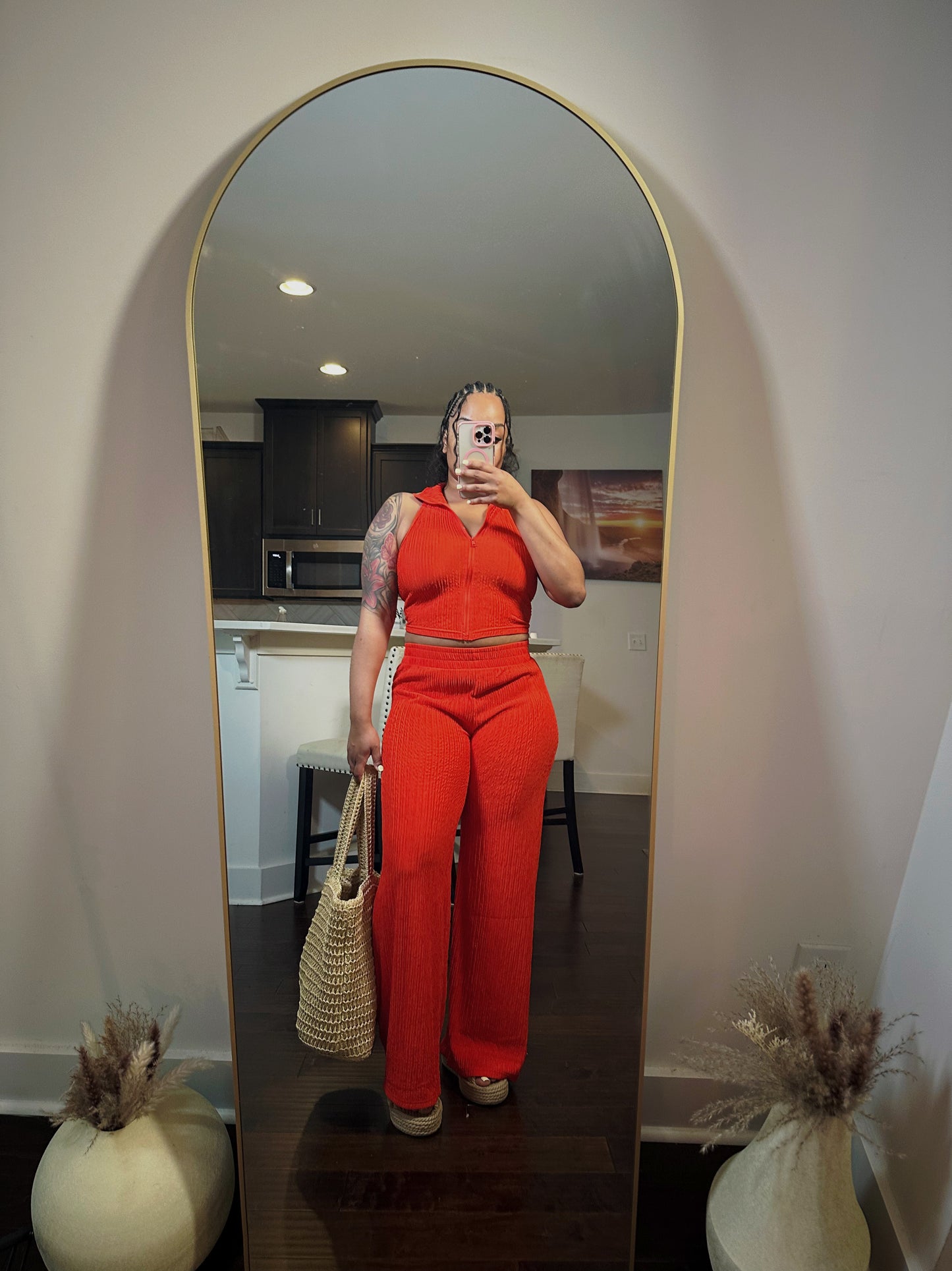 Sunset Siren Ribbed Pants Set