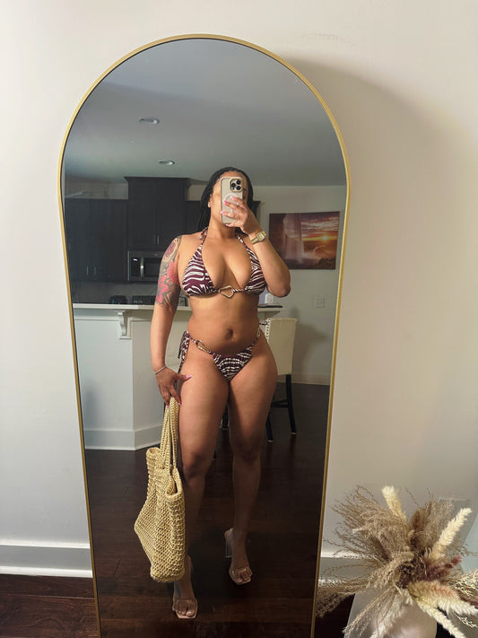 Wild Obsession Zebra Print Bikini Set