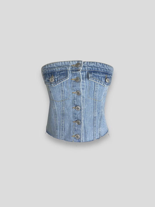 "Viral" Denim Corset